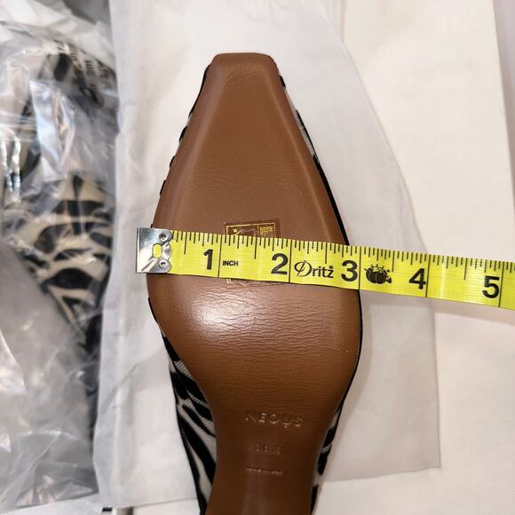 Neous Electra 65mm Mules Slides Heels Black Velvet Cream Mesh Clear Heel 36.5 - Picture 15 of 16